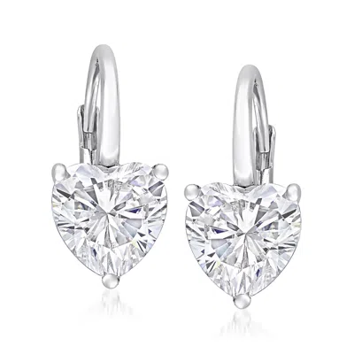 Ross-simons Moissanite Heart Earrings In Sterling Silver In Gold