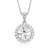 Ross-simons Moissanite Pendant Necklace In Sterling Silver In Multi