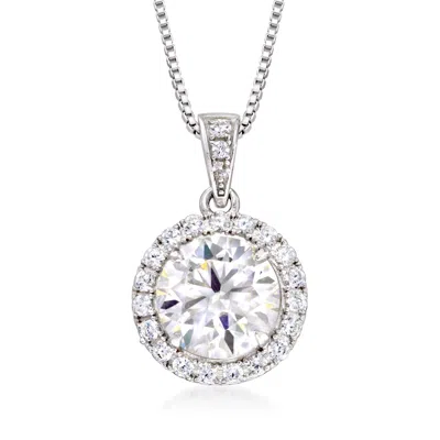 Ross-simons Moissanite Pendant Necklace In Sterling Silver In Multi