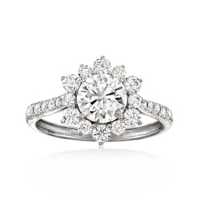 Ross-simons Moissanite Ring In Sterling Silver In White