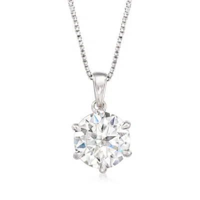 Ross-simons Moissanite Solitaire Necklace In Sterling Silver In Multi