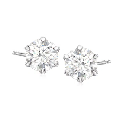 Ross-simons Moissanite Stud Earrings In Sterling Silver
