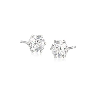Ross-simons Moissanite Stud Earrings In Sterling Silver In White