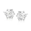 Ross-simons Moissanite Stud Earrings In Sterling Silver In White