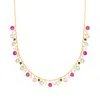 Ross-simons Moonstone, 5mm Cultured Pearl And Multi-quartz Multi-drop Necklace In 18kt Gold Over Sterling In Multi