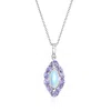 Ross-simons Moonstone And Tanzanite Pendant Necklace In Sterling Silver In Blue