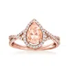 Ross-simons Morganite And . Diamond Ring In 14kt Rose Gold In Pink