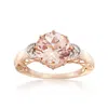 Ross-simons Morganite Ring With Diamond Accents In 14kt 2-tone Gold In Pink