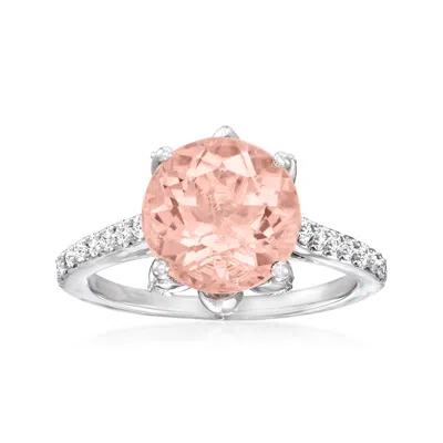 Ross-simons Morganite Ring With . Diamonds In 18kt White Gold
