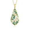 Ross-simons Mother-of-pearl And Abalone Shell Dragonfly Pendant Necklace In 18kt Gold Over Sterling In Multi