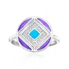 Ross-simons Mother-of-pearl And Multi-gemstone Disc Ring In Sterling Silver