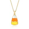 Ross-simons Mother-of-pearl And Multicolored Chalcedony Candy Corn Pendant Necklace In 18kt Gold Over Sterling In Gold