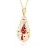 Ross-simons Mother-of-pearl And Multicolored Enamel Cardinal Mosaic Pendant Necklace In 18kt Gold Over Sterling In Gold