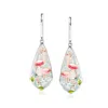 Ross-simons Mother-of-pearl And Multicolored Enamel Flamingo Mosaic Drop Earrings In Sterling Silver And 18kt Ro In White