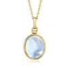 Ross-simons Mother-of-pearl And Onyx Reversible Pendant Necklace In 18kt Gold Over Sterling In Multi