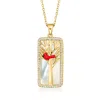 Ross-simons Mother-of-pearl And White Topaz Cardinal Pendant Necklace With Multicolored Enamel In 18kt Gold Over In Multi