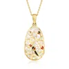 Ross-simons Mother-of-pearl Bird Pendant Necklace In 18kt Gold Over Sterling In Silver