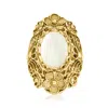 Ross-simons Mother-of-pearl Floral Filigree Ring In 18kt Gold Over Sterling