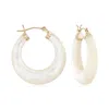 Ross-simons Mother-of-pearl Hoop Earrings With 14kt Yellow Gold