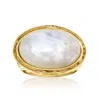 Ross-simons Mother-of-pearl Oval Ring In 18kt Gold Over Sterling In White