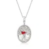 Ross-simons Mother-of-pearl Tree Of Life Cardinal Pendant Necklace In Multi
