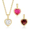 Ross-simons Multi-gemstone And 18kt Gold Over Sterling Jewelry Set: Cable-chain Necklace And 3 Interchangeable H