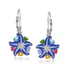 Ross-simons Multi-gemstone And . Diamond Starfish Drop Earrings With Blue Enamel In Sterling Silver In Blue