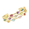 Ross-simons Multi-gemstone And . Lab-grown Diamond Cuff Bracelet In 18kt Gold Over Sterling In Gold