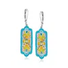 Ross-simons Multi-gemstone And Multicolored Enamel Floral Drop Earrings In Sterling Silver In Multi