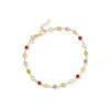 Ross-simons Multi-gemstone Anklet In 18kt Gold Over Sterling In Gold