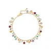 Ross-simons Multi-gemstone Anklet In 18kt Gold Over Sterling In Green