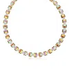 Ross-simons Multi-gemstone Art Deco-inspired Necklace With Black Enamel In 18kt Gold Over Sterling