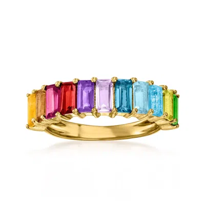 Ross-simons Multi-gemstone Baguette Ring In 18kt Gold Over Sterling
