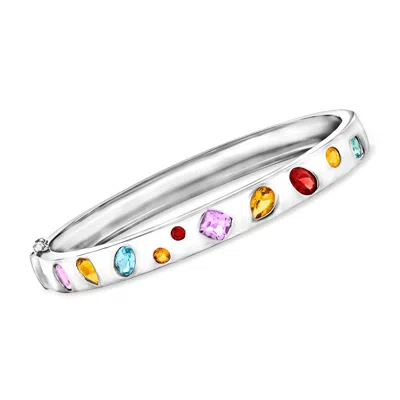 Ross-simons Multi-gemstone Bangle Bracelet In Sterling Silver