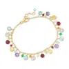 Ross-simons Multi-gemstone Bead Station Bracelet In 18kt Gold Over Sterling In Multi