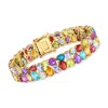 Ross-simons Multi-gemstone Bracelet In 18kt Gold Over Sterling In Multi