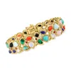 Ross-simons Multi-gemstone Bracelet In 18kt Gold Over Sterling In Multi