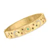 Ross-simons Multi-gemstone Celestial Bangle Bracelet With Diamond Accents In 18kt Gold Over Sterling In Multi