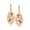 Ross-simons Multi-gemstone Drop Earrings In 18kt Gold Over Sterling