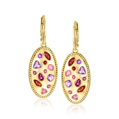 Ross-simons Multi-gemstone Drop Earrings In 18kt Gold Over Sterling
