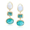 Ross-simons Multi-gemstone Drop Earrings In 18kt Gold Over Sterling In White