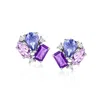 Ross-simons Multi-gemstone Earrings In Sterling Silver In Purple