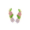 Ross-simons Multi-gemstone Flower Ear Climbers In 18kt Gold Over Sterling In Multi