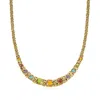 Ross-simons Multi-gemstone Graduated Byzantine Necklace In 18kt Gold Over Sterling In Multi