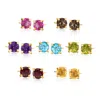 Ross-simons Multi-stone Jewelry Set: 7 Pairs Of Stud Earrings In Sterling Silver In Multi