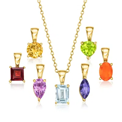 Ross-simons Multi-gemstone Jewelry Set: Necklace And 7 Pendants In 18kt Gold Over Sterling