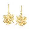 Ross-simons Multi-gemstone Leaf Drop Earrings With Lab-grown Diamonds In 18kt Gold Over Sterling In Gold