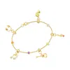 Ross-simons Multi-gemstone Musical Charm Bracelet In 18kt Gold Over Sterling
