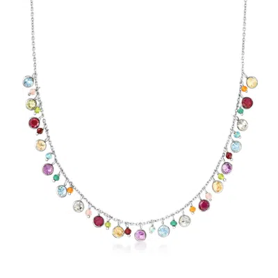 Ross-simons Multi-gemstone Necklace In Sterling Silver