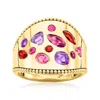 Ross-simons Multi-gemstone Ring In 18kt Gold Over Sterling